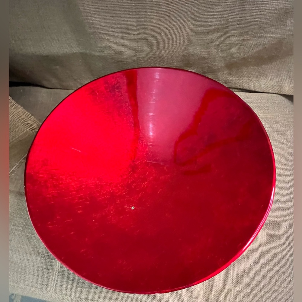 Oggetti Lacquered Bamboo Wood Decorative Bowl.